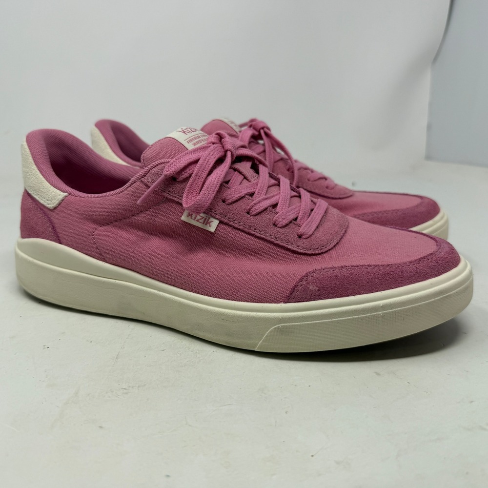 Kizik Sneakers Womens 9.5 Prague Pink Hands-Free Canvas Suede EUC